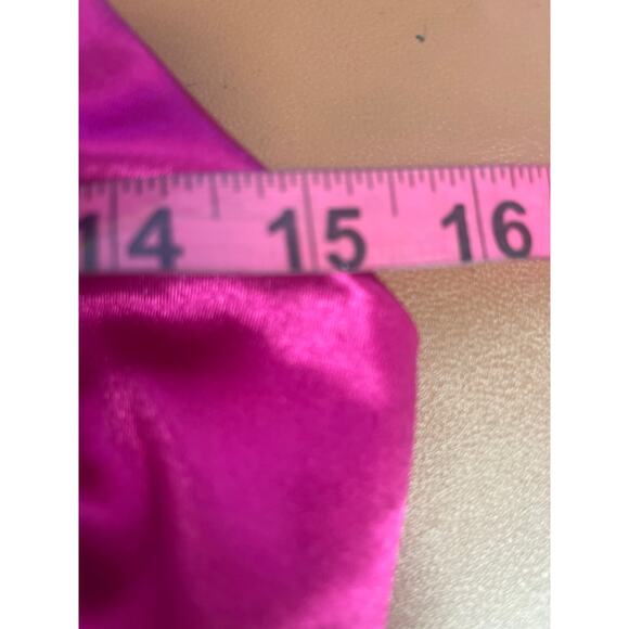 LULU'S sz S Magic Memories Magenta Satin Sleeveless Maxi Dress NEW B45 *flaw - Picture 11 of 12